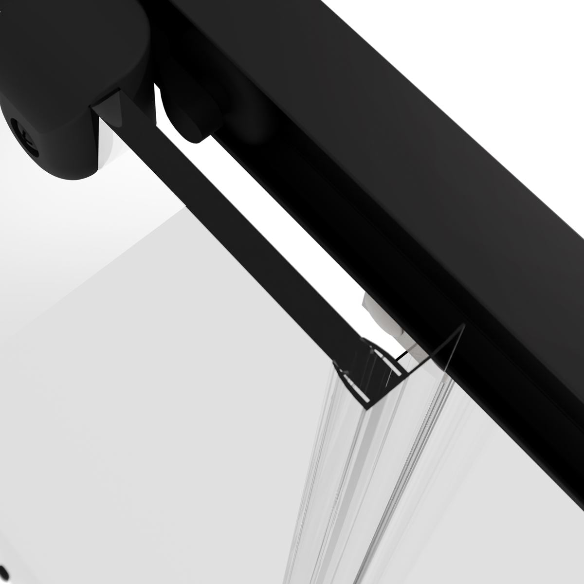 Baridi Sliding Shower Door 1000 x 1850mm, 6mm Tempered Glass, Reversible - Black