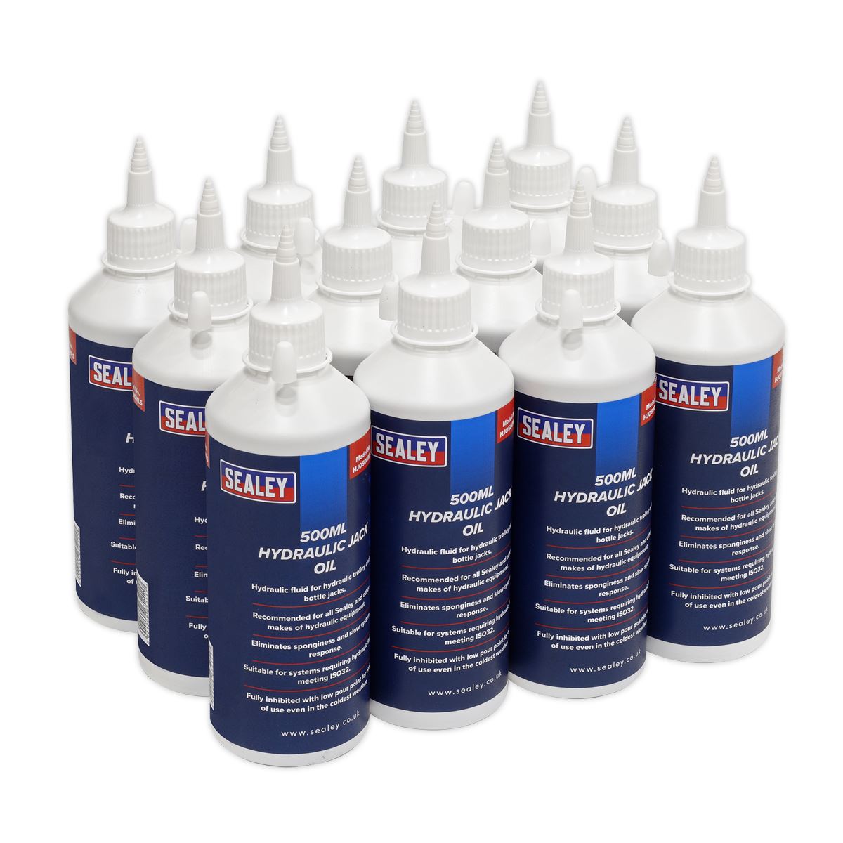 Sealey Hydraulic Jack Oil 500ml - Pack of 12 HJO/500ML