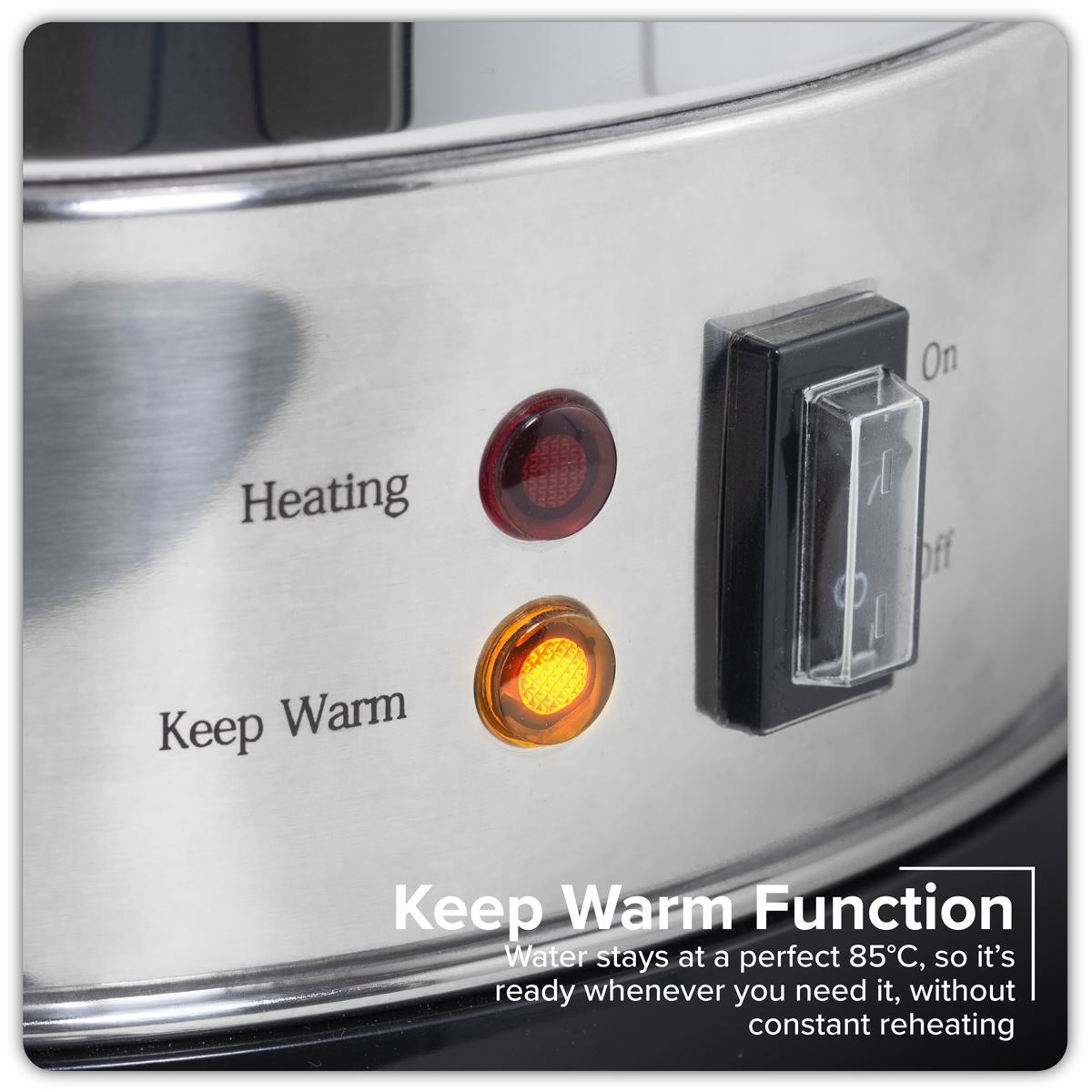 Baridi Hot Water Boiler/Tea Urn 10L Capacity, Stainless Steel DH269