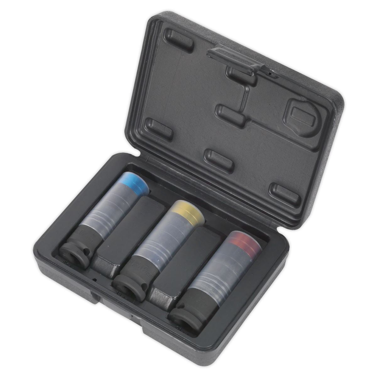 Sealey Alloy Wheel Ultra-Power Impact Socket Set 3pc 1/2"Sq Drive SX039