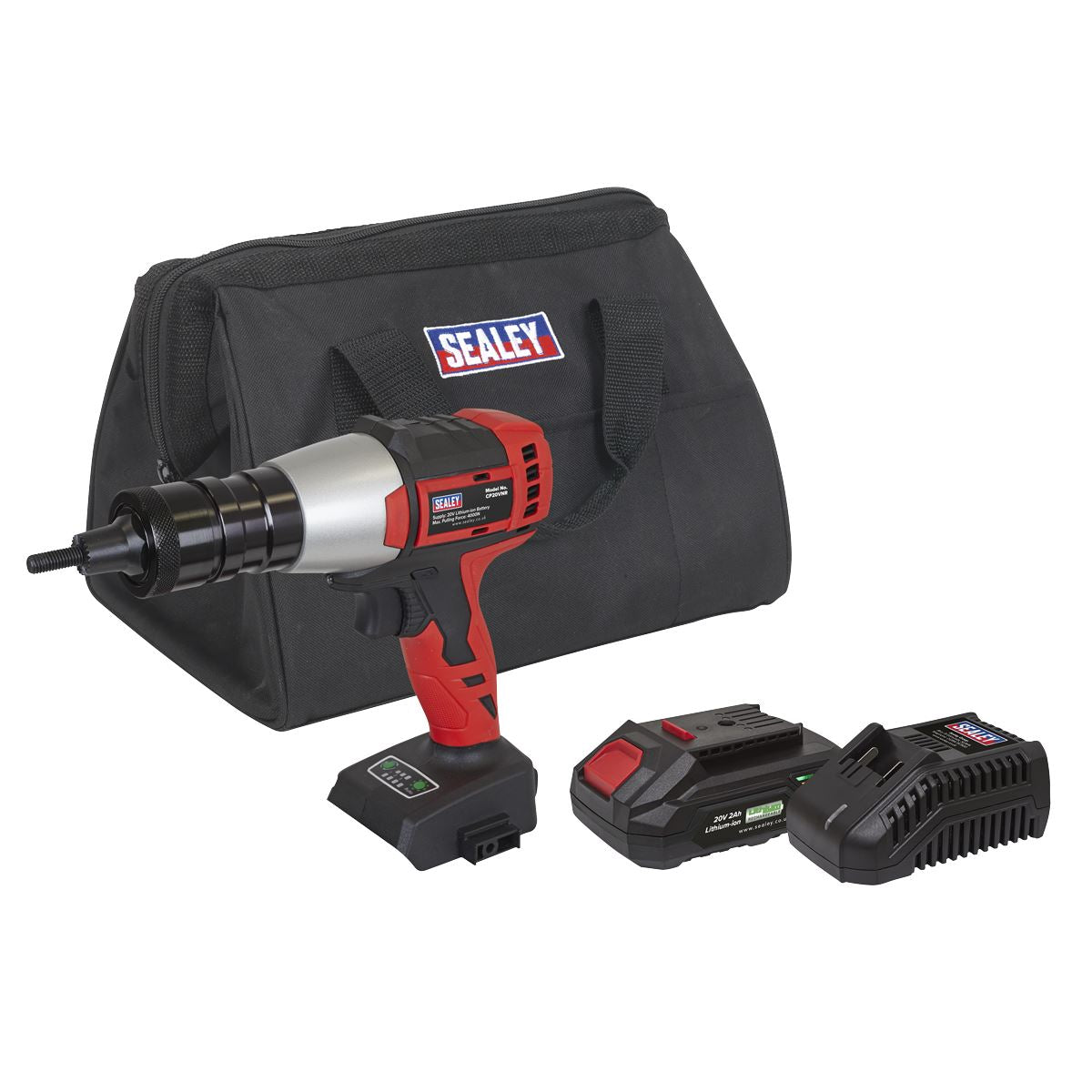 Sealey Brushless Cordless Nut Riveter 20V 2Ah SV20 Series CP20VNRKIT1