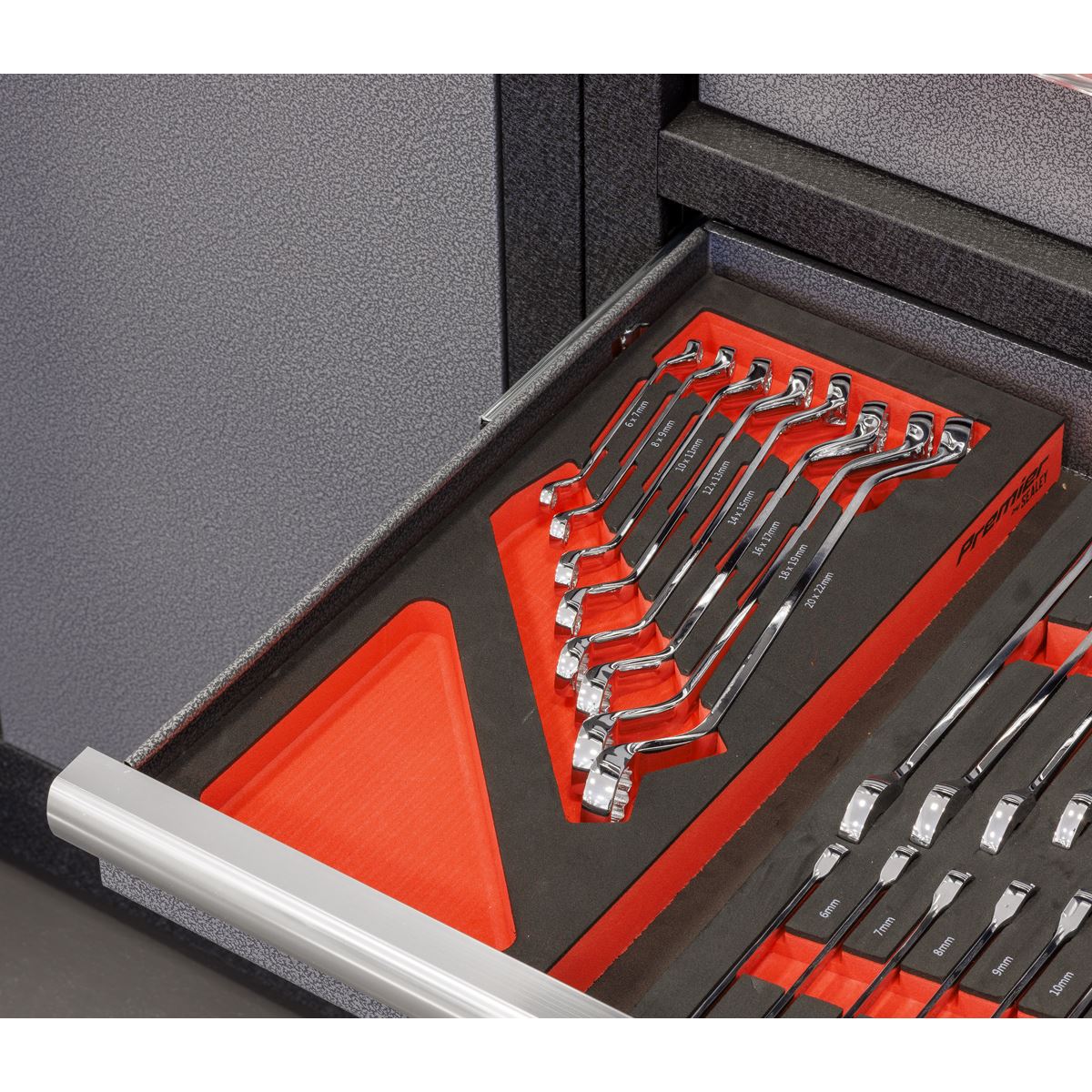 Sealey Premier Deep Offset Spanner Set with Tool Tray 8pc TBT51