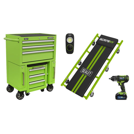 Sealey 4pc Rollcab & Utility Seat Kit with Creeper AP556CSHVKIT