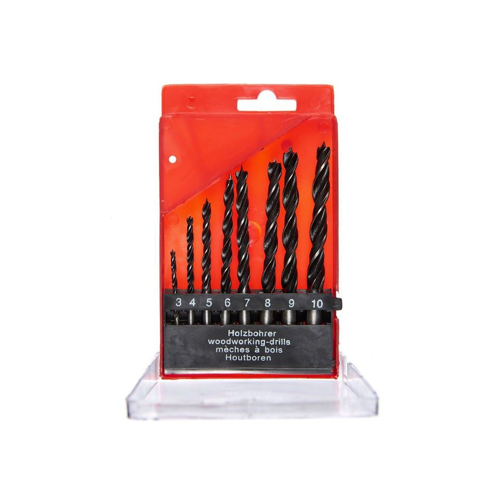 Amtech 8 Piece Wood Drill Bit Set In Case Professional Quality+Carbon Steel Tips - F1500