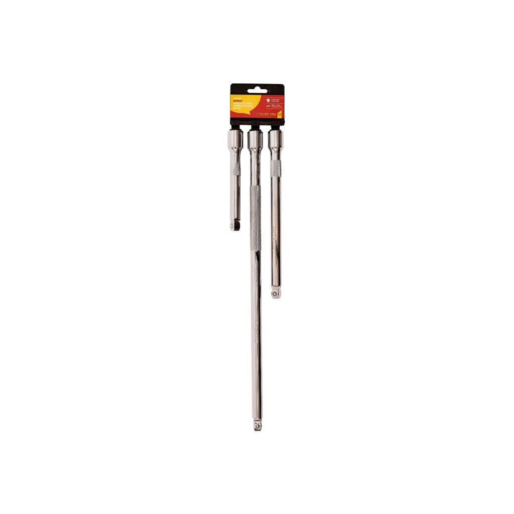 Steel 3 Piece 1/2" Drive Wobble Extension Bar Set 150mm 250mm 450mm Mechanics - I4227