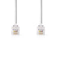 Nedis Telecom Cable RJ10 Male to RJ10 Male 2m White TCGP90100WT20