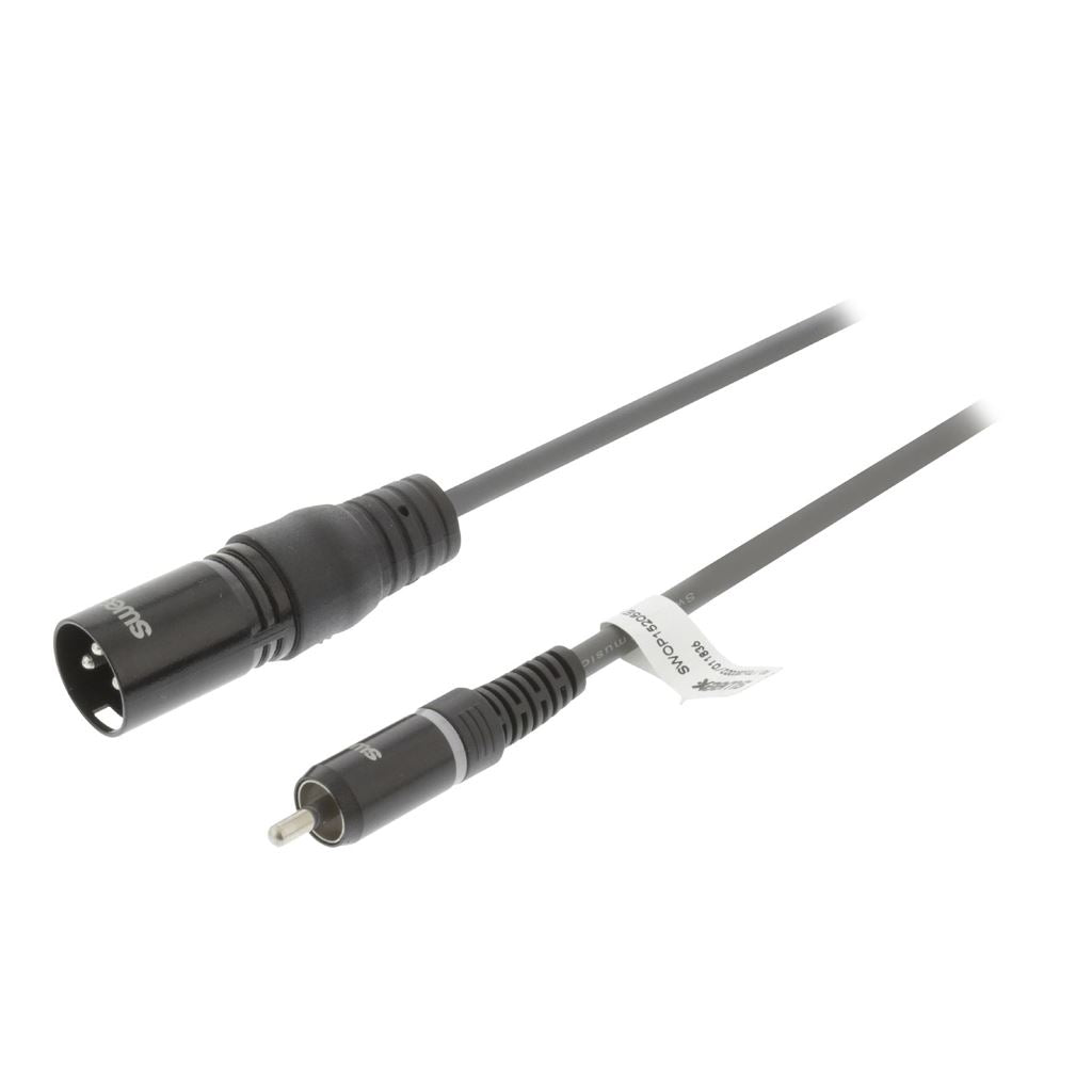 Sweex XLR Mono Cable XLR 3-Pin Male to RCA Male 3m Dark Grey SWOP15205E30