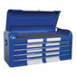 Sealey Topchest 4 Drawer Wide Retro Style - Blue with White Stripes AP41104BWS
