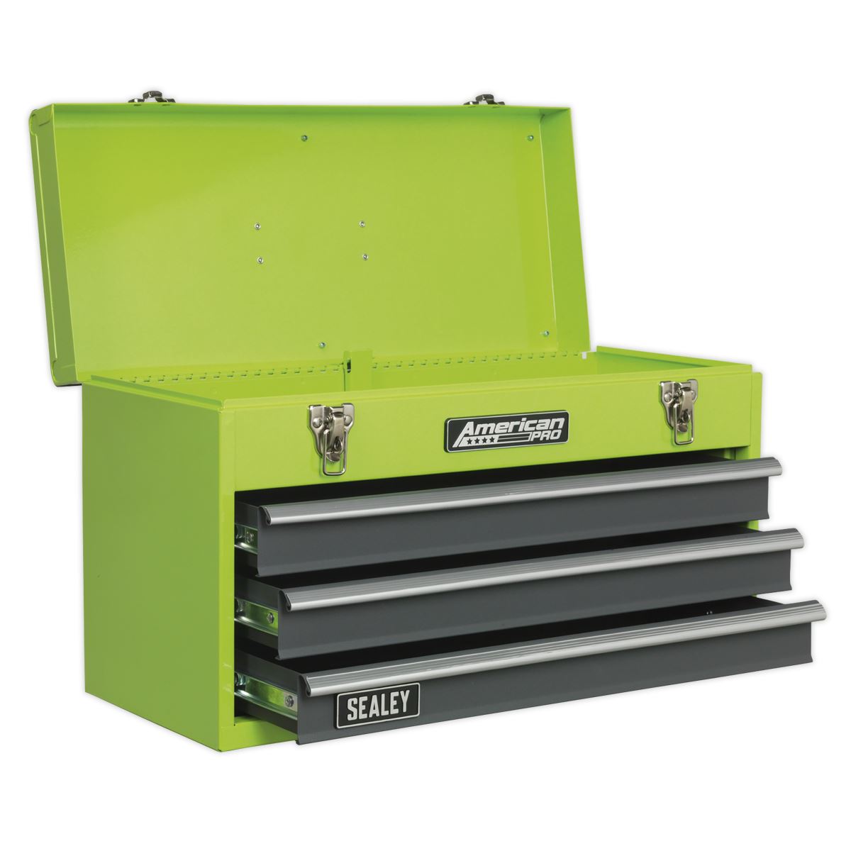 Sealey Tool Chest 3 Drawer Portable - Hi-Vis Green/Grey AP9243BBHV