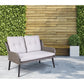 Sealey Dellonda Buxton Rattan Wicker Outdoor Lounge 2-Seater Sofa with Cushion, Grey DG80