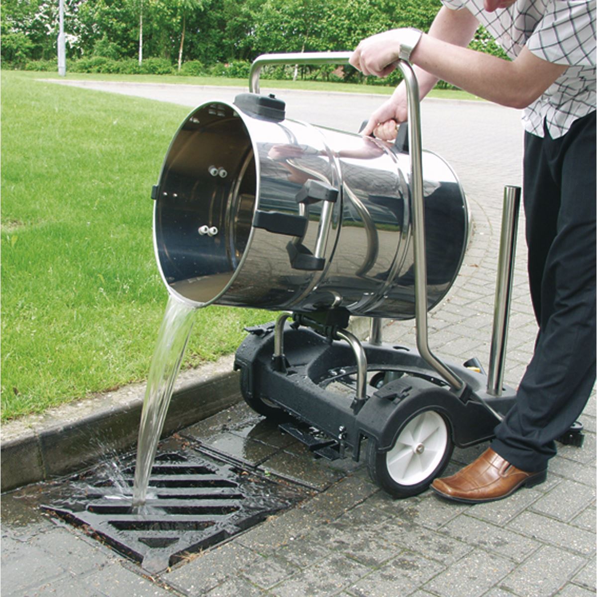 Sealey Vacuum Cleaner Ind W&D 77L Stainless 2400W Swivel Drum PC477