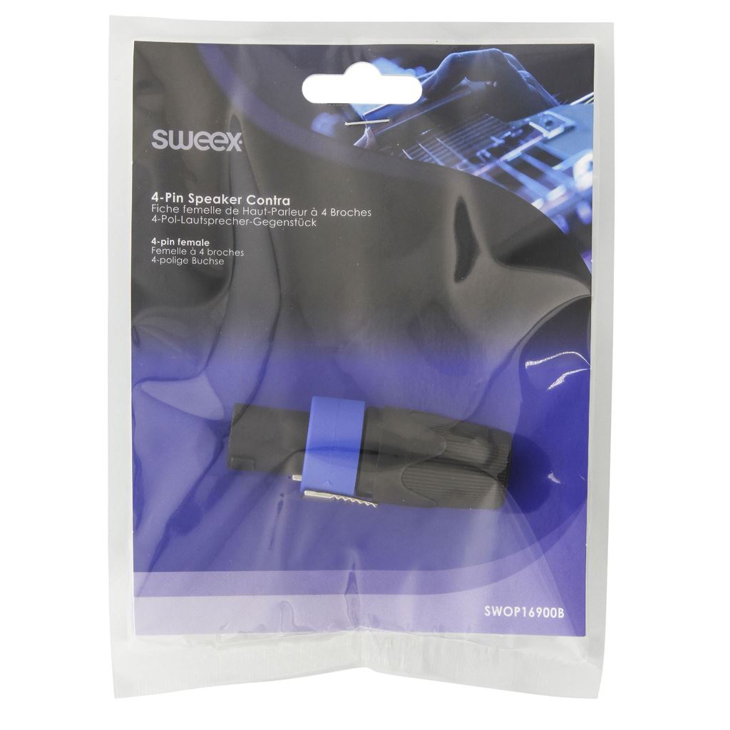 Sweex Connector Speaker 4-Pin ABS Plastic Black SWOP16900B Connector/Plug - COTP16900BK
