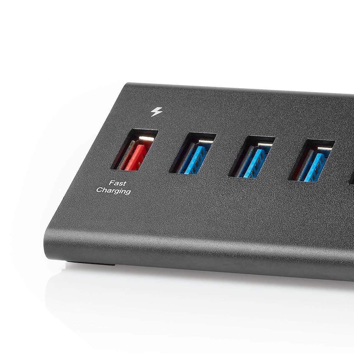 Nedis USB Hub 8-Port USB 3.0 Powered QC3.0 5 Gbps - UHUBUP3810BK