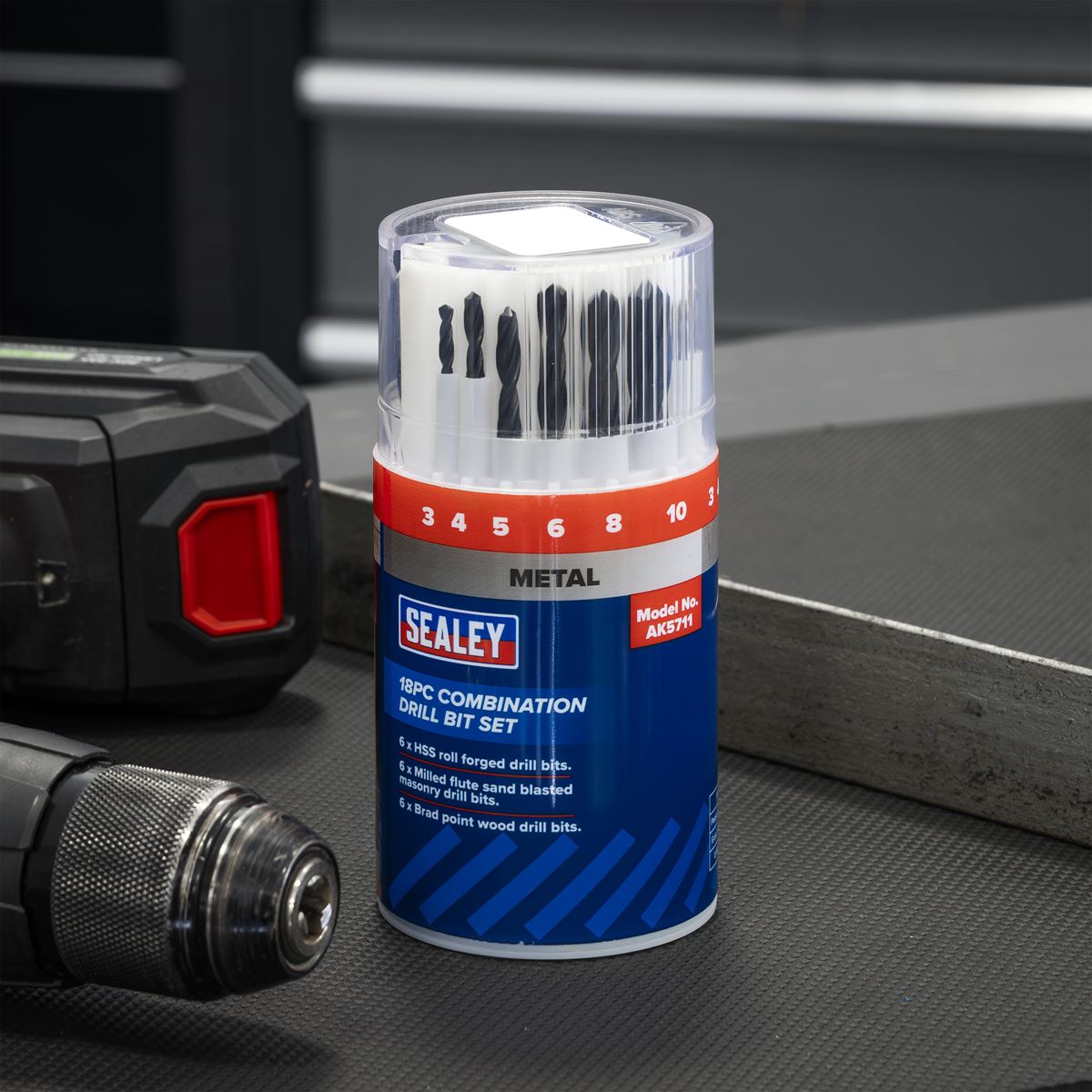 Sealey Drill Bit Sets Combination Display Box of 6 AK5711DB