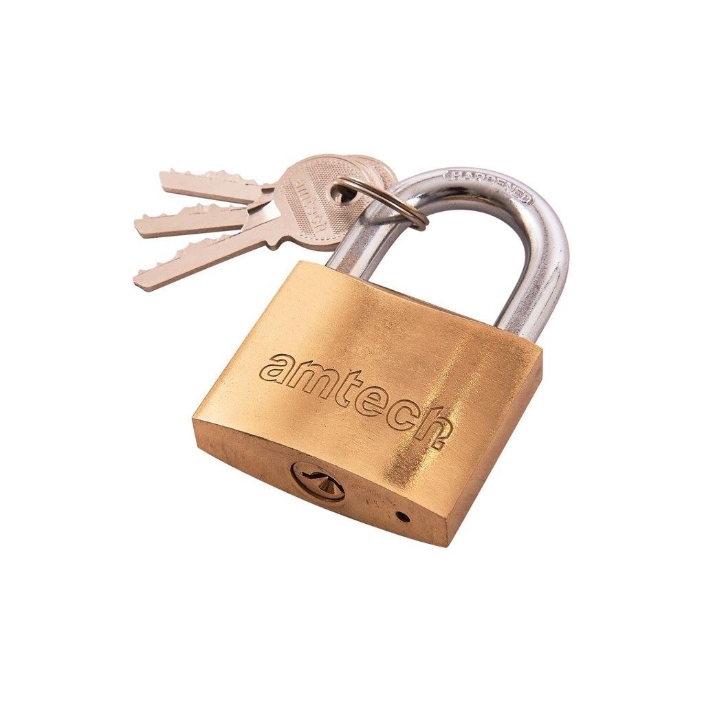Amtech 50mm Brass Padlock Locker Toolbox Travel - T1300C