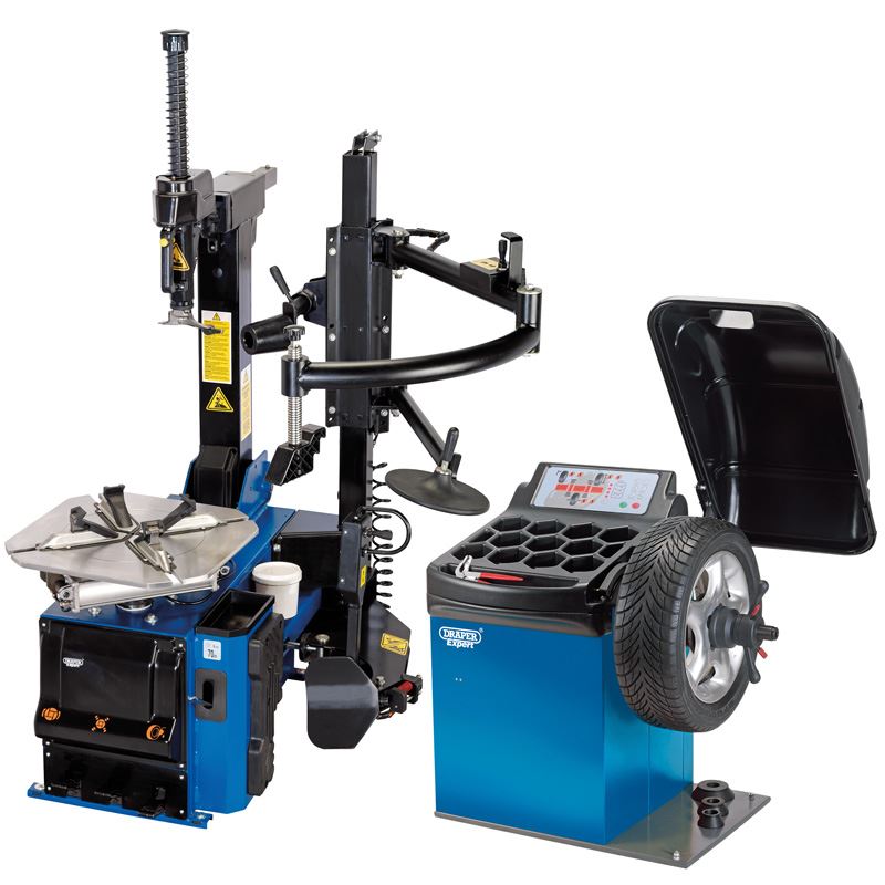 Draper 02152 Tyre Changer with Assist Arm and Wheel Balancer Kit