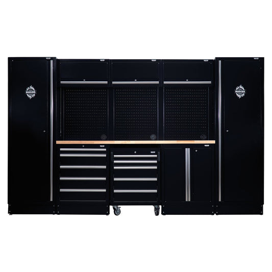 BUNKER 16 Piece Modular Storage Combo with Hardwood Worktop, 3240mm