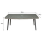 Sealey Dellonda Buxton Rattan Wicker Outdoor Dining Table with Clear Tempered Glass Top, Grey DG78