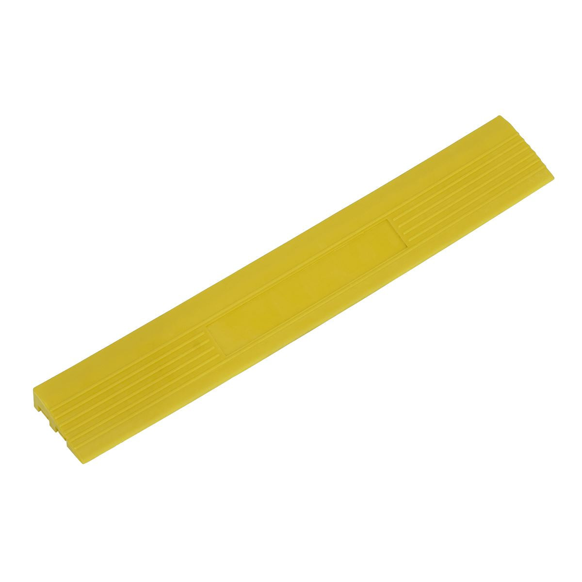 Sealey Polypropylene Floor Tile Edge 400x60mm Yellow Male-Pk of 6 FT3EYM