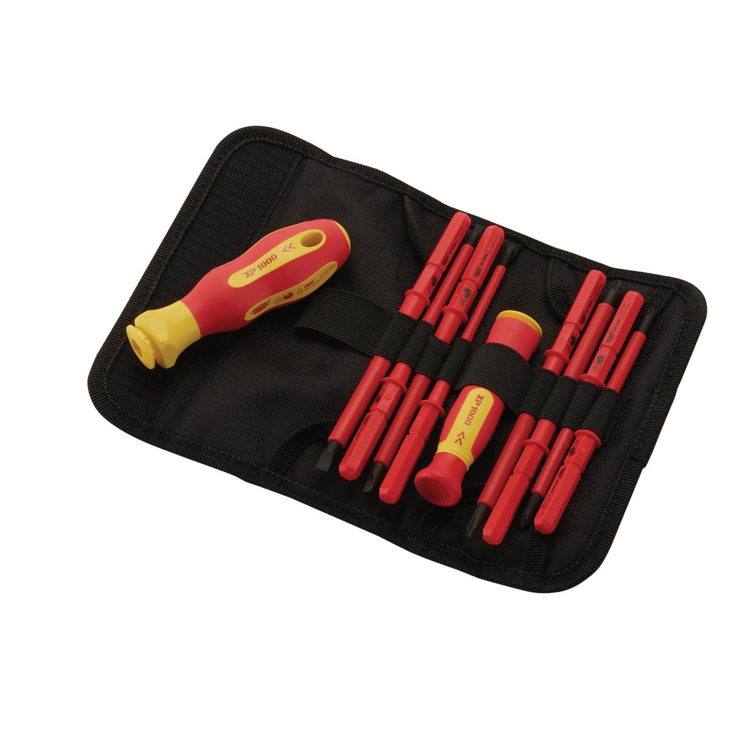Draper 10 Piece VDE Insulated Interchangeable Screwdriver Set in Tool Roll - 05721