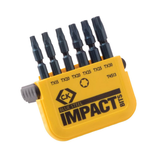 CK Tools Blue Steel Impact Screwdriver Bit - TX Set of 6 T4513