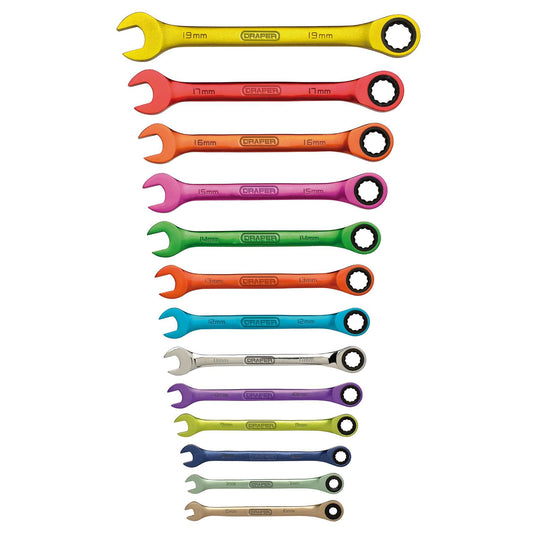 Draper Draper HI-TORQ Metric Ratchet Combination Spanner Set (13 Piece)