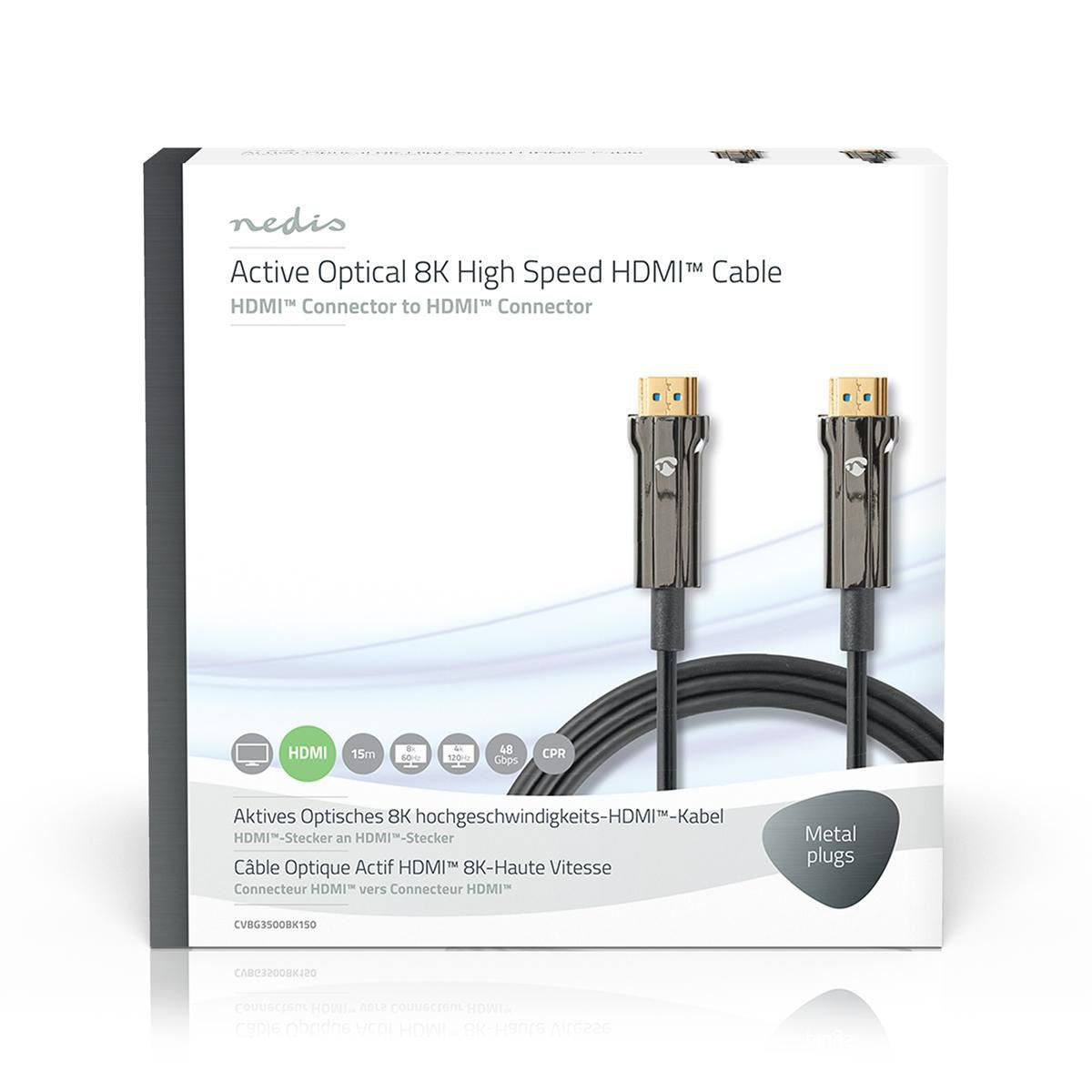 Nedis Ultra High Speed HDMI Cable AOC HDMI Connector to HDMI Connector 15m Black - CVBG3500BK150
