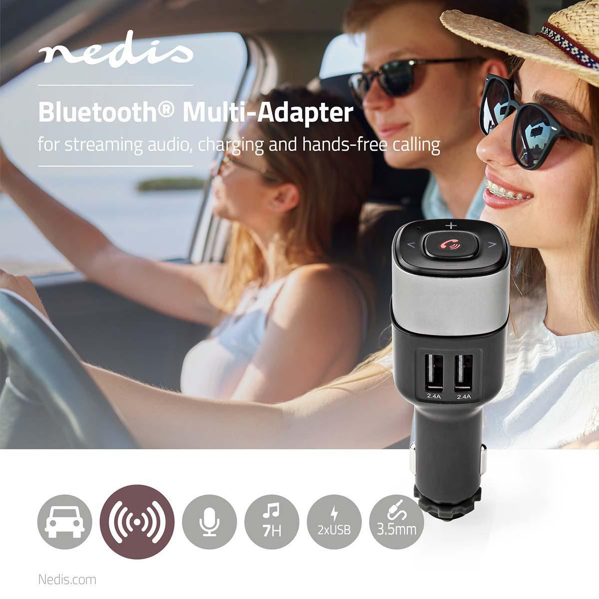 Nedis Bluetooth Car Multi Adapter for Streaming audio, Charging and Hands Free