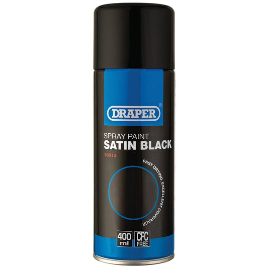 Draper Satin Black Spray Paint (400ml) ARE-SP - 18013