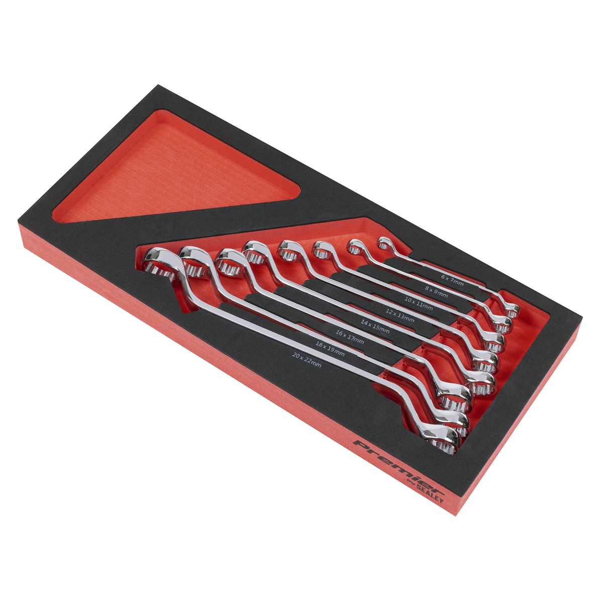 Sealey Premier Deep Offset Spanner Set with Tool Tray 8pc TBT51