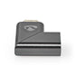 Nedis Left Angled HDMI Female to HDMI Male Coupler Gold Plated Gunmetal Grey - CVTB34903GY