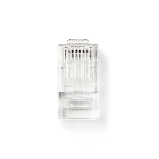RJ45 Connector Male Stranded UTP CAT5 Straight Gold Plated 10x PVC Transparent