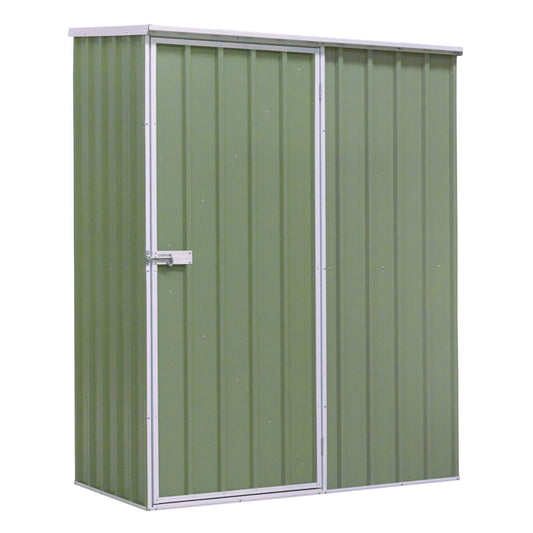 Dellonda Galvanized Steel Garden/Outdoor/Storage Shed, 1.5 x 0.8 x 1.9m, Pent Style Roof - Green DG113