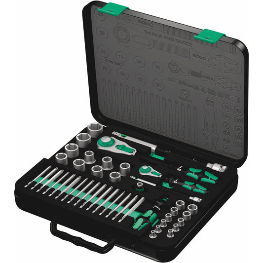 Wera 8100Sa/Sc2 Ratchet Set 1/4"  + 1/2 Drive Metric Zyklop 43Pc 160785