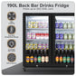 Baridi Hinged Double Door, Back Bar Drinks Fridge/Cooler, 190L Capacity DH272