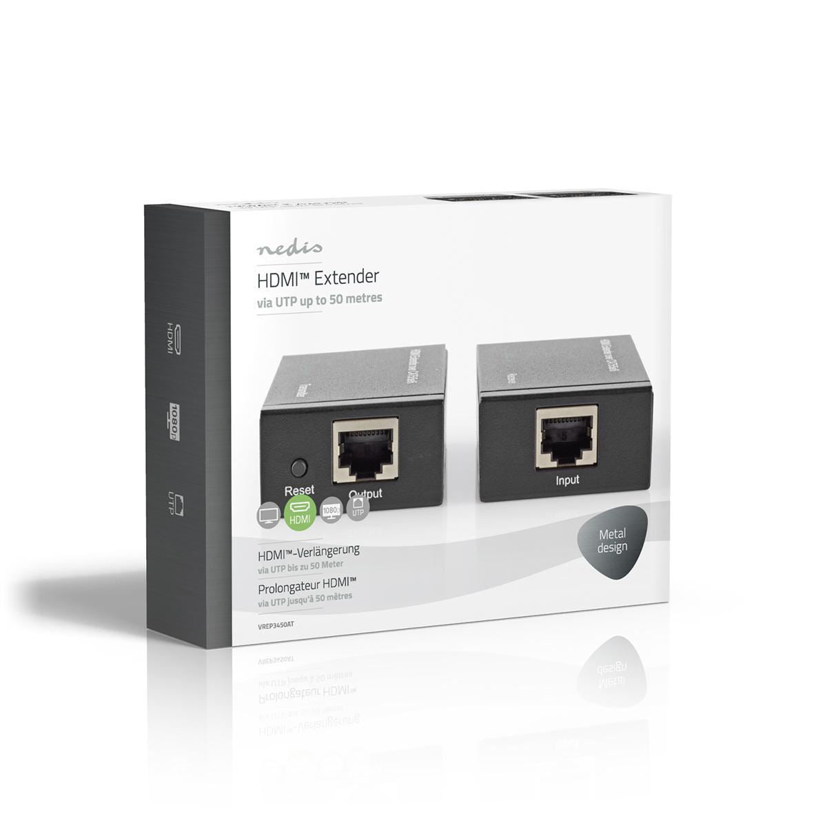 Nedis HDMI Extender Over Cat6 up to 60m 1080p 1.65 Gbps Anthracite - VREP3450AT