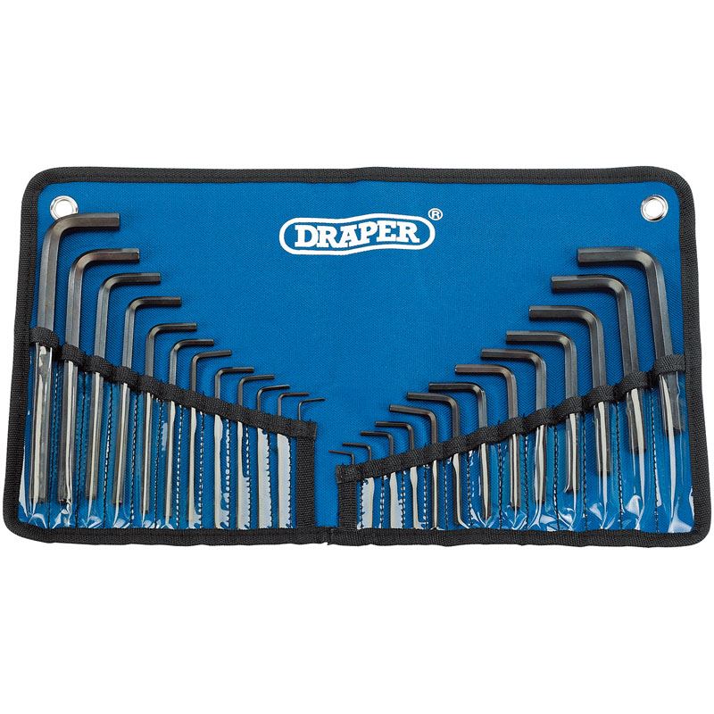 Draper 25 Piece Metric/Imperial Combined Hexagon Hex Allen Key Set in Tool Roll - 33892