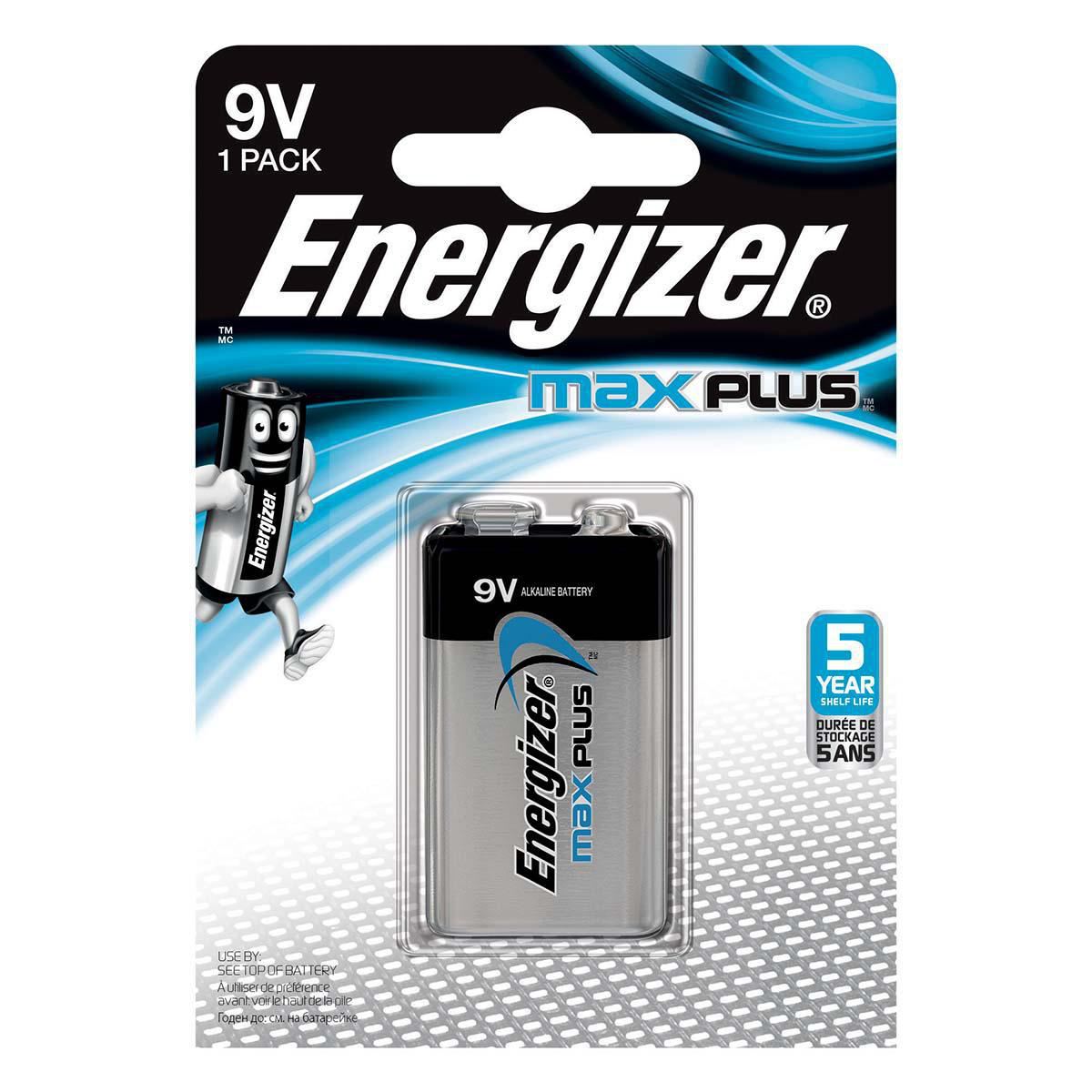 Energizer Max Plus 9V Block Square Battery Alkaline 9V Max Plus - EN-53542338900