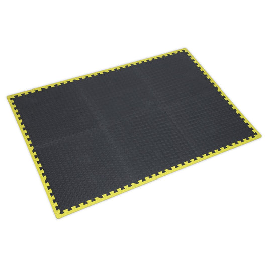 Sealey Interlocking Workshop Mat Set 1240x1825mm with Hi-Vis Edges MIC1218Y3