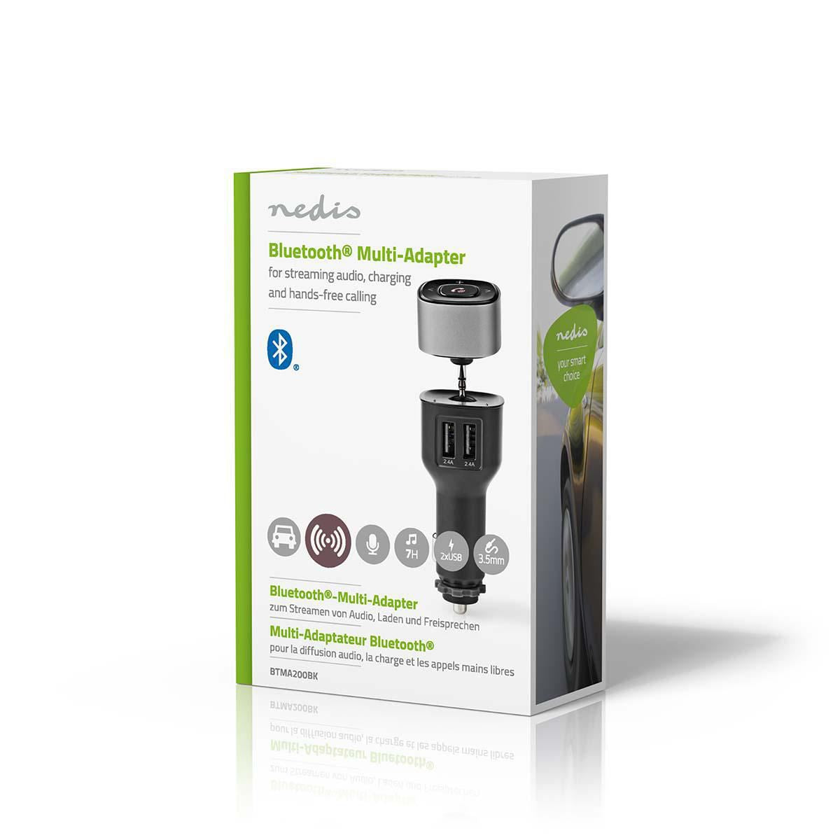 Nedis Bluetooth Car Multi Adapter for Streaming audio, Charging and Hands Free