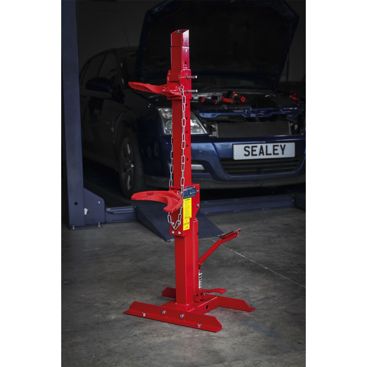 Sealey Coil Spring Compressing Station + Gauge Hyd 2000kg Capacity RE2311