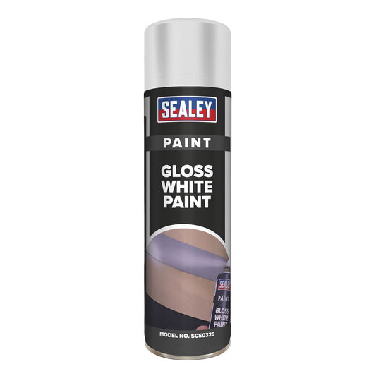 Sealey White Gloss Paint 500ml Single SCS032S