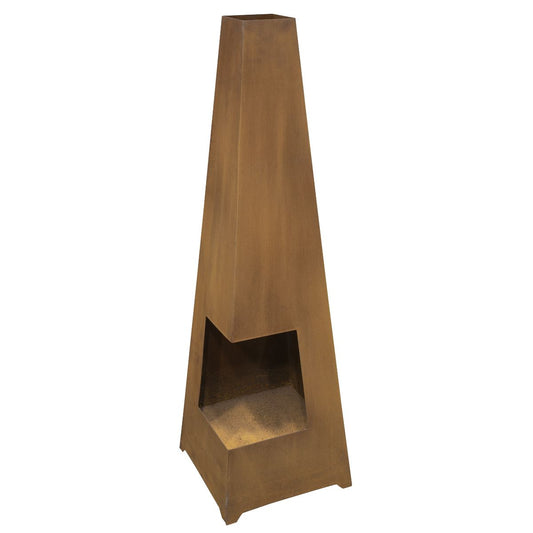 Dellonda Chiminea, Wood Burner, Heater for Outdoors W45cm x H150cm, Corten Steel DG106
