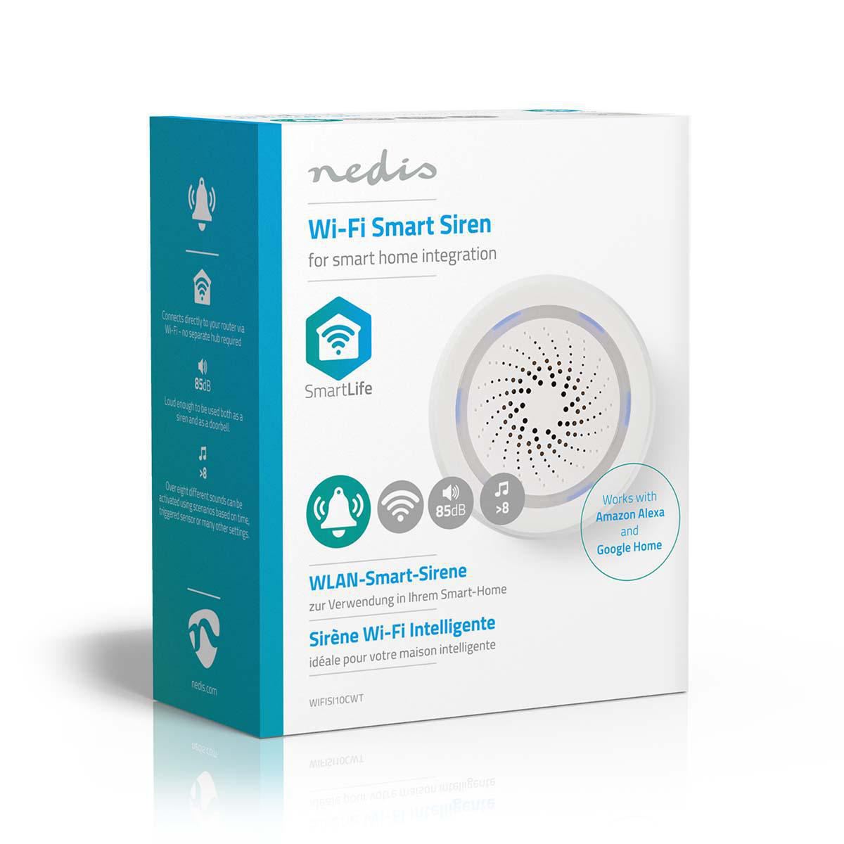 Nedis WiFi Smart Siren Alarm or Chime 85 dB WIFISI10CWT