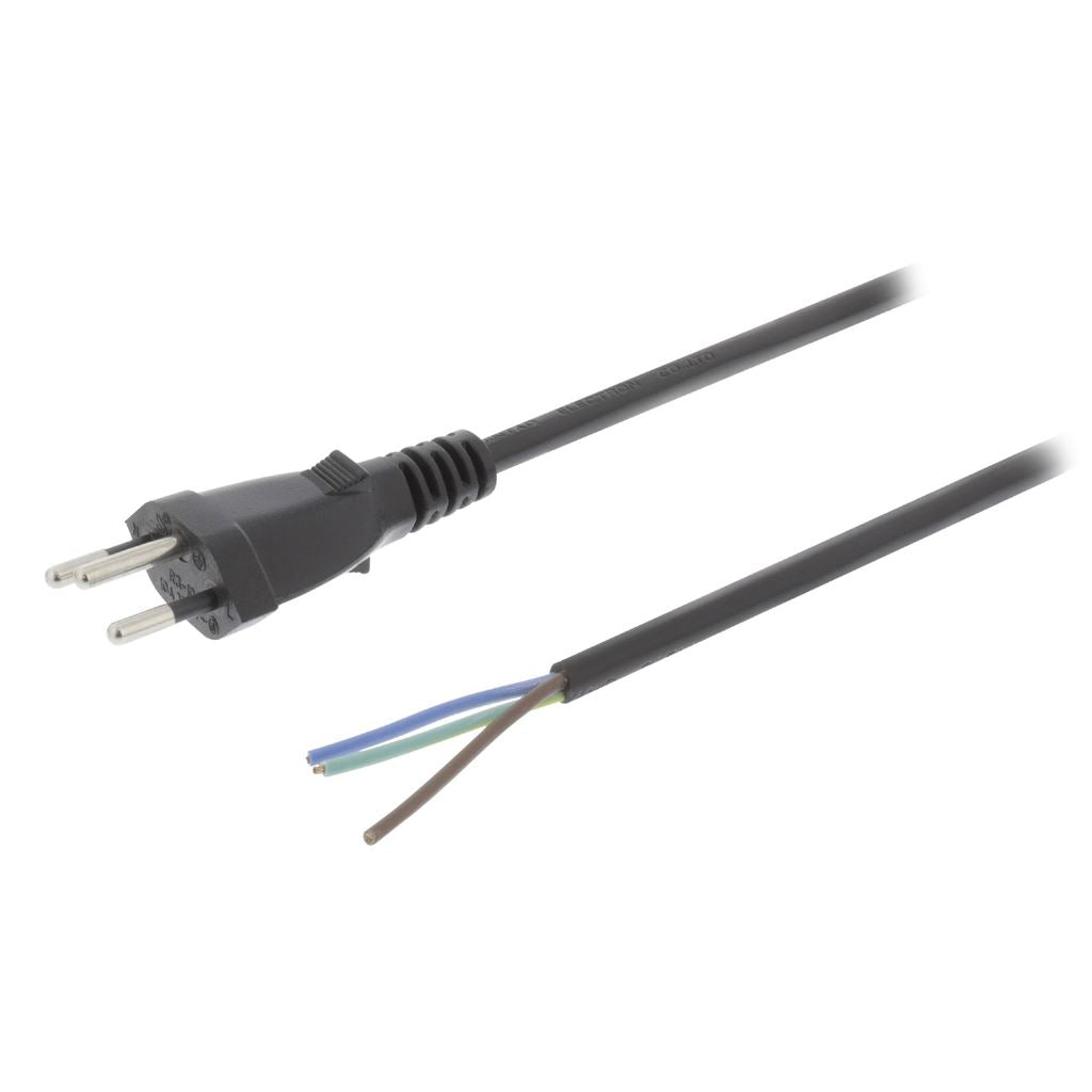 Valueline Swiss Power Cable CH Type 12 to None 3m Black VLEP11210B30