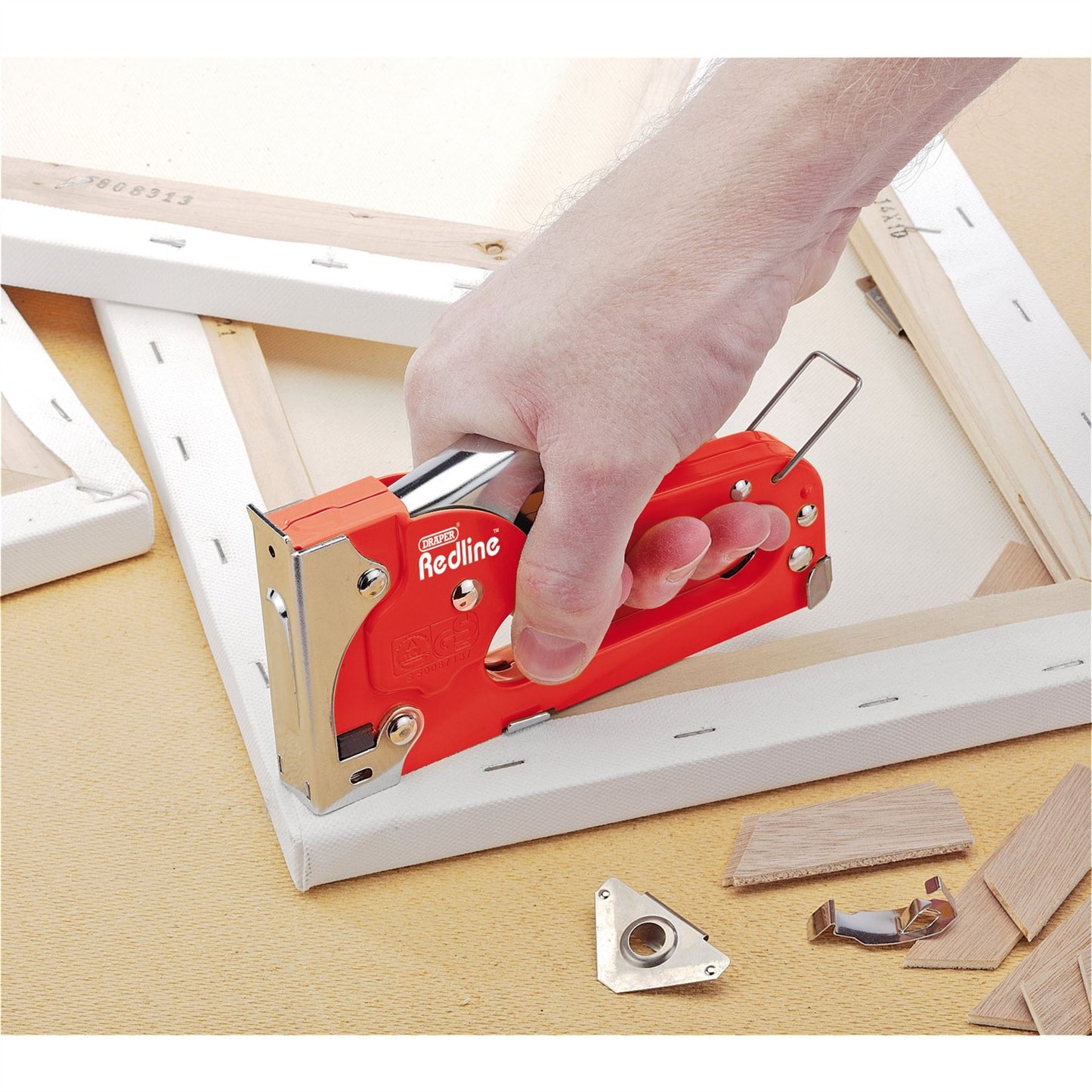 Robust Red Metal Body Staple Gun Ideal for DIY & Crafts Draper (68700)