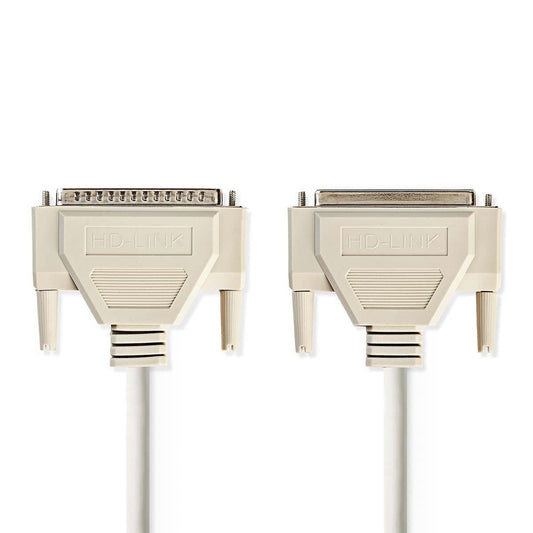 Serial Cable D-SUB 37-Pin Male D-SUB 37-Pin Female Nickel Plated 1m Round