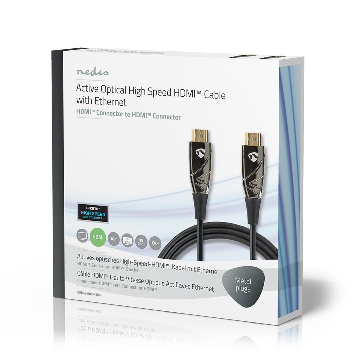 Nedis High Speed HDMI Cable with Ethernet AOC to HDMI Connector 10m - CVBG3400BK100