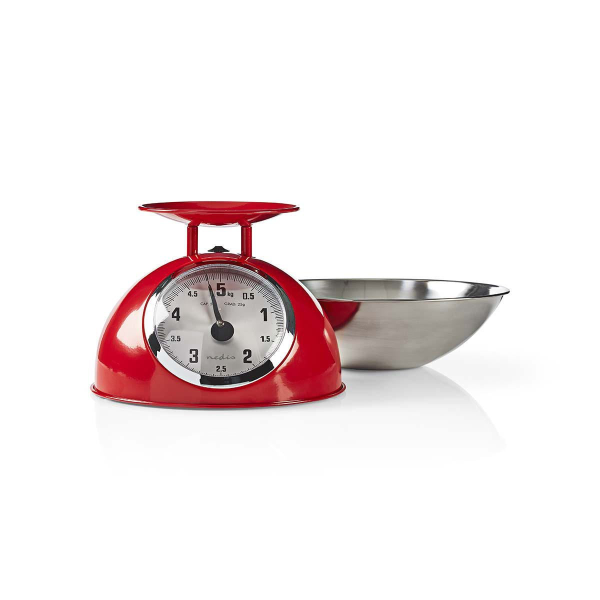 Nedis Retro Kitchen Scales Analogue Metal Red KASC110RD