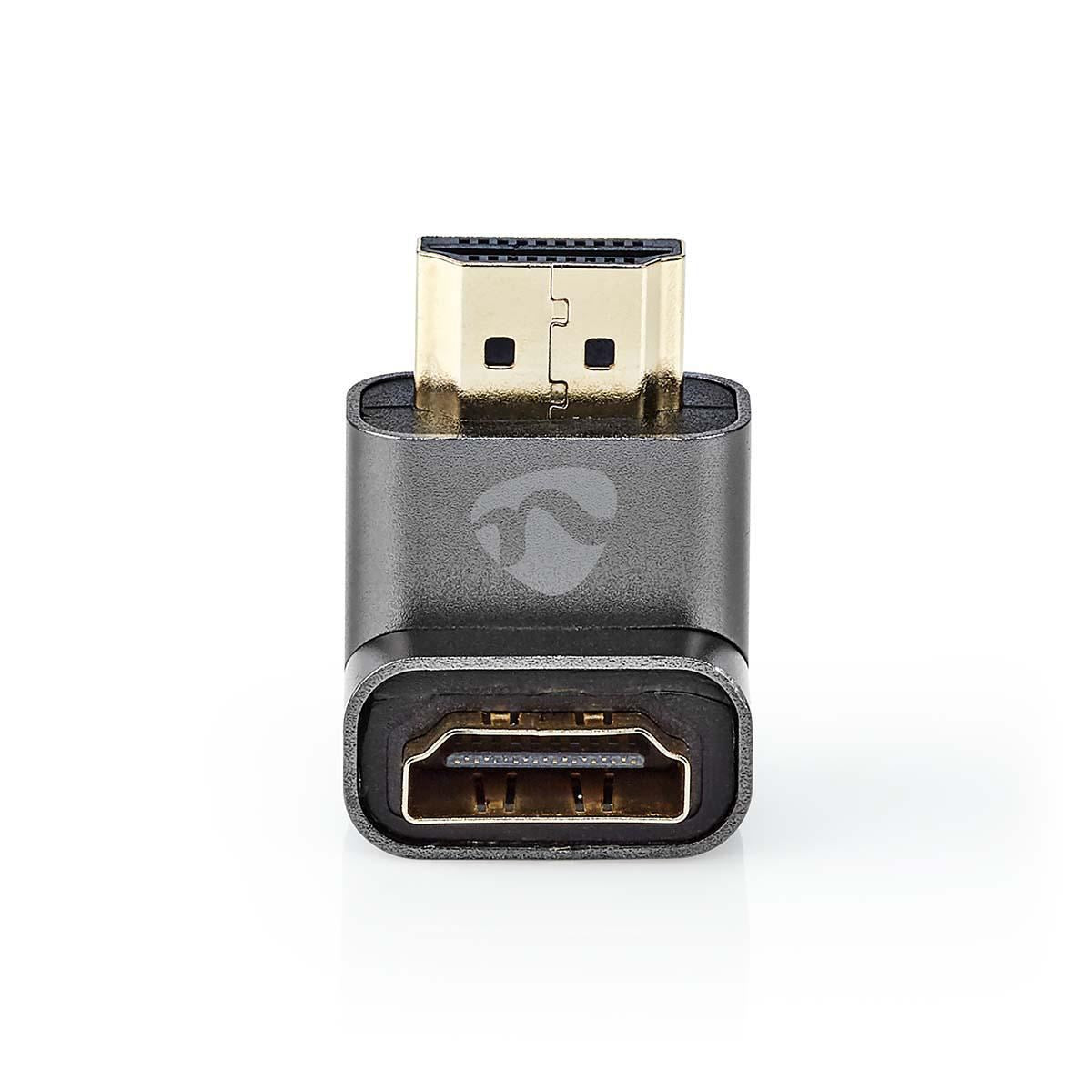 Nedis 90° HDMI Female to HDMI Male 90 Degree Coupler Gold Plated Gunmetal Grey - CVTB34901GY